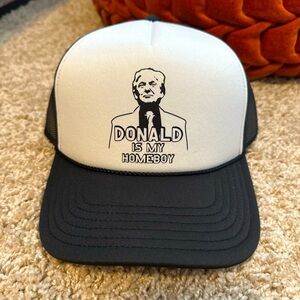 Donald Is My Homeboy Trucker Hat - Black and White